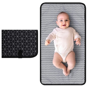 image:imageAccmor Portable Diaper Changing Pad Waterproof Baby Changing Mat Foldable Portable Travel Changing Pads for Baby GreyBlack Geometry 26 X14 