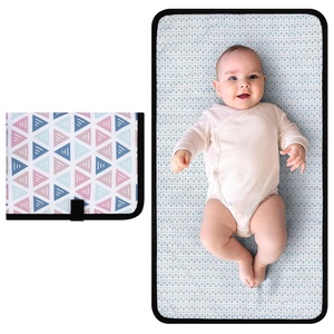 image:imageAccmor Portable Diaper Changing Pad Waterproof Baby Changing Mat Foldable Portable Travel Changing Pads for Baby GreyTriangle 26 X14 