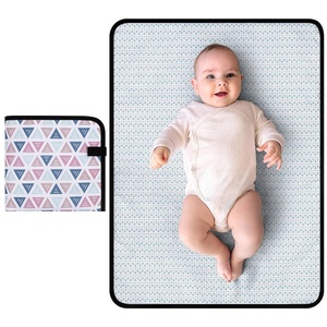 image:imageAccmor Portable Diaper Changing Pad Waterproof Baby Changing Mat Foldable Portable Travel Changing Pads for Baby GreyTriangle 27 X20