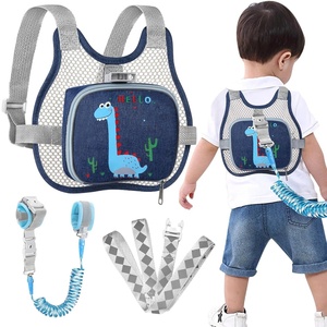 image:imageAccmor Toddler Harness Leash  Reflective Anti Lost Wrist Link Cute Car Kids Back Pack with Hand Strap Collapsible Child Walking Restraint Belt Tether Hold Baby Boys Close for Outdoor TravelNavy BlueBreathable Brachiosaurus
