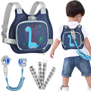 image:imageAccmor Toddler Harness Leash  Reflective Anti Lost Wrist Link Cute Car Kids Back Pack with Hand Strap Collapsible Child Walking Restraint Belt Tether Hold Baby Boys Close for Outdoor TravelNavy BlueBrachiosaurus